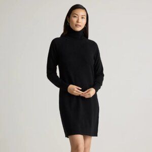 Quince Mongolian Cashmere Turtleneck Sweater Dress XL in Black - NWT